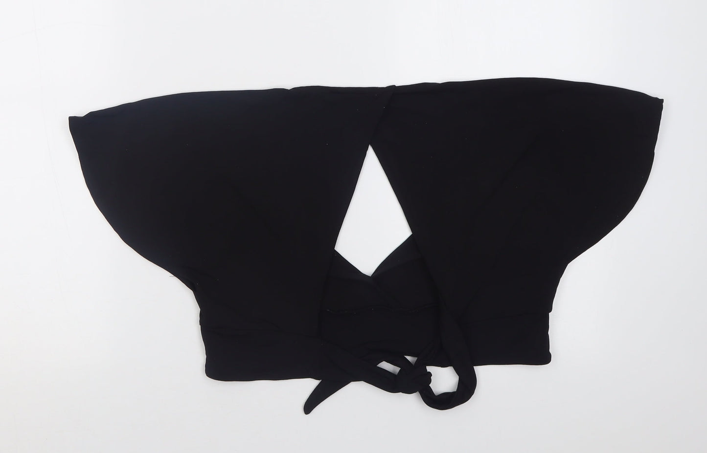 Womens UK Size M H&M Black Cropped Blouse