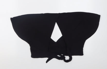 Womens UK Size M H&M Black Cropped Blouse