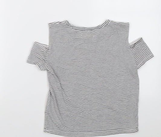 Womens UK Size XS Hollister White Cropped T-Shirt