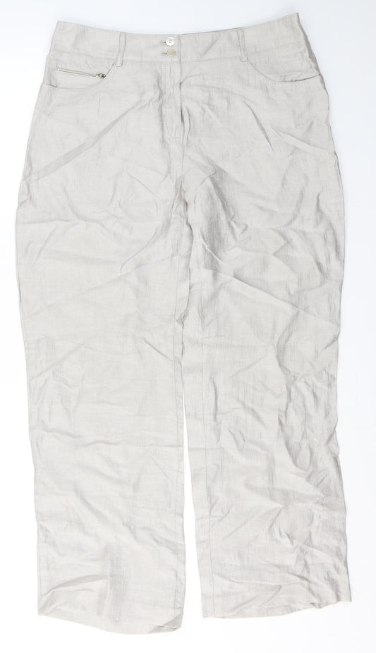 Womens UK Size 18 Gelco Regular Fit  Beige Trousers