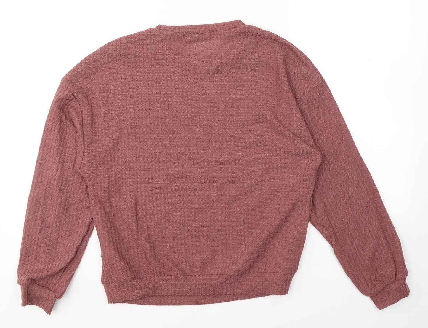 SheIn Womens Red Round Neck  Polyester Pullover Jumper Size S