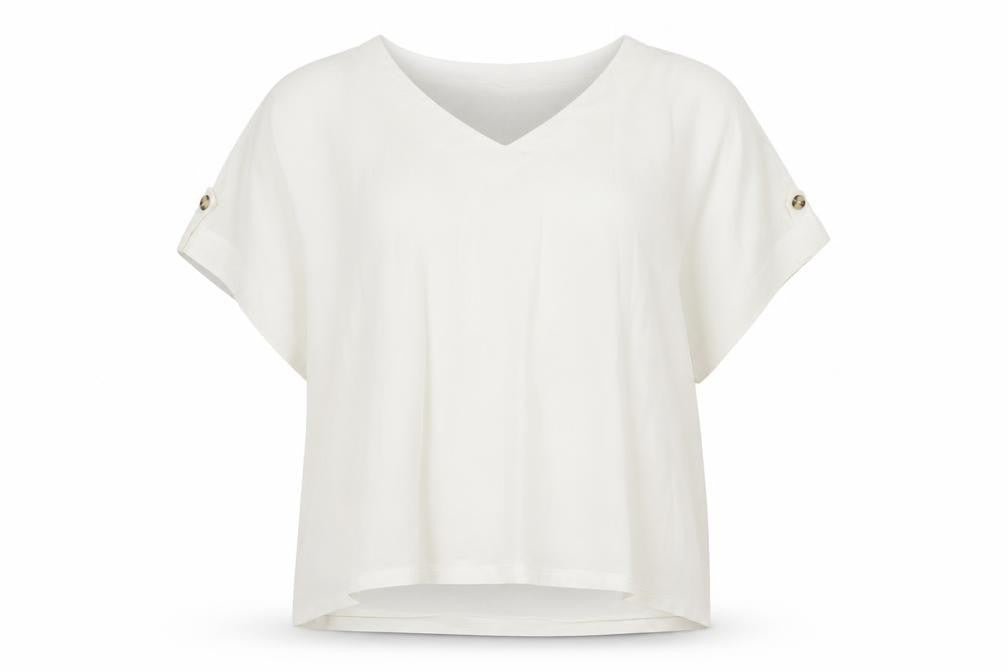 Preworn Womens White  Polyester Camisole Blouse Size L Round Neck