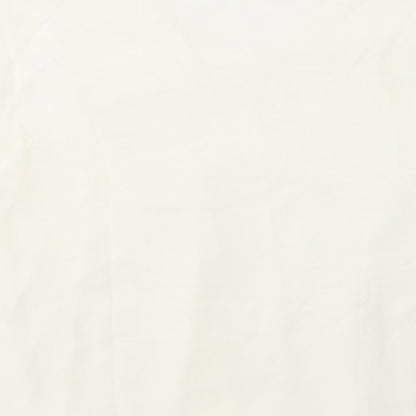 Preworn Womens White  Polyester Camisole Blouse Size L Round Neck