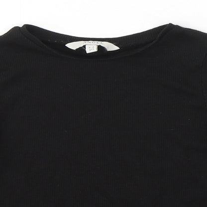 Angel Girls Black  Polyester Jersey Casual Size 3-4 Years Round Neck Pullover