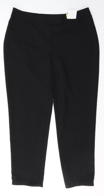 George Womens Black  Polyester Trousers  Size 12 L26 in Regular Button