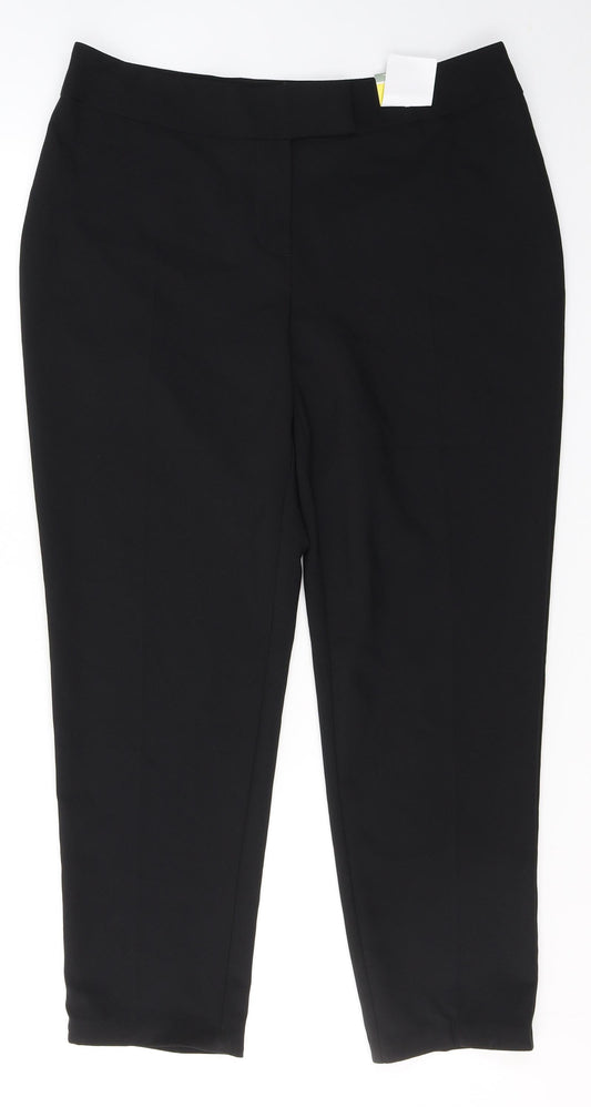 George Womens Black  Polyester Trousers  Size 12 L26 in Regular Button