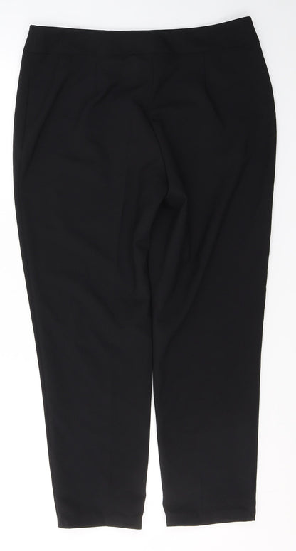 George Womens Black  Polyester Trousers  Size 12 L26 in Regular Button