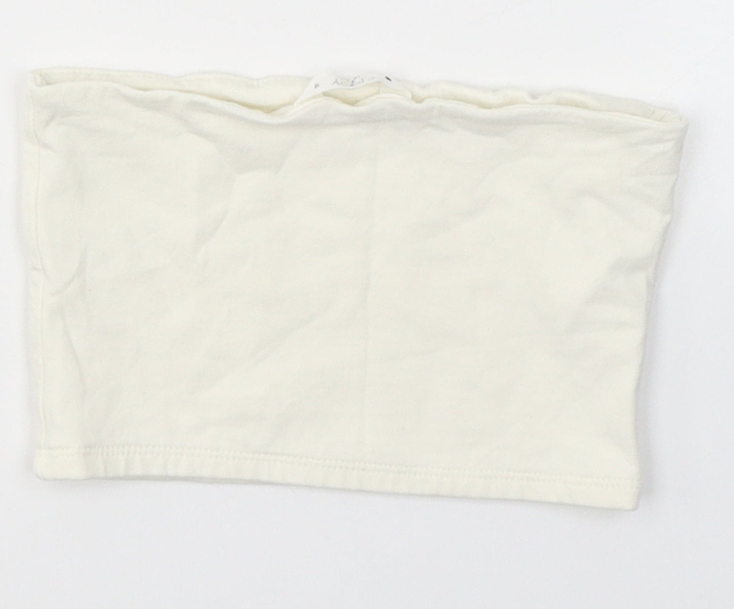 Candy Girls White  Cotton Cropped T-Shirt Size 9 Years Round Neck Pullover