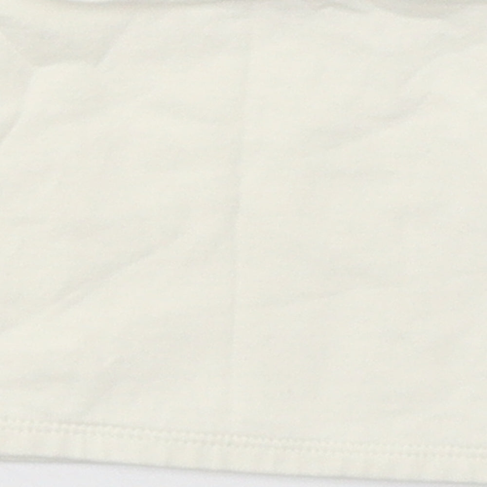 Candy Girls White  Cotton Cropped T-Shirt Size 9 Years Round Neck Pullover