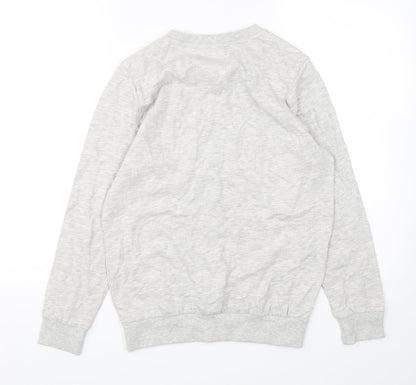 F&F Girls Grey  Cotton Pullover Sweatshirt Size 11-12 Years  Pullover