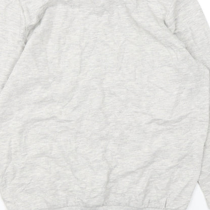 F&F Girls Grey  Cotton Pullover Sweatshirt Size 11-12 Years  Pullover