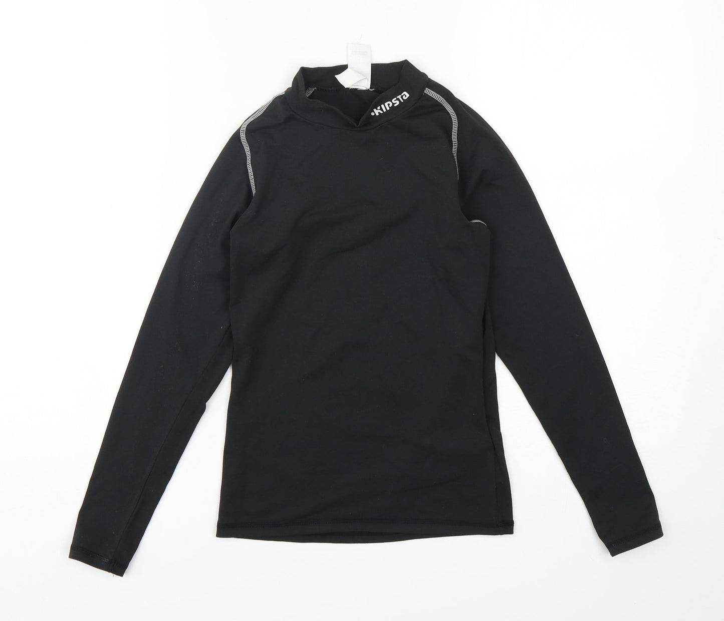 Kipsta Boys Black  Polyester Basic T-Shirt Size 12 Years Halter Pullover