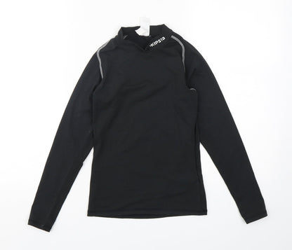 Kipsta Boys Black  Polyester Basic T-Shirt Size 12 Years Halter Pullover