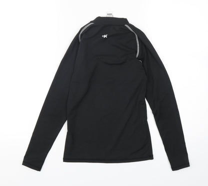 Kipsta Boys Black  Polyester Basic T-Shirt Size 12 Years Halter Pullover