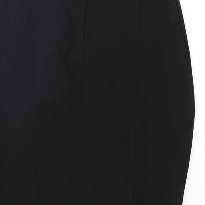 Dorothy Perkins Womens Black  Polyester Straight & Pencil Skirt Size 8   Zip