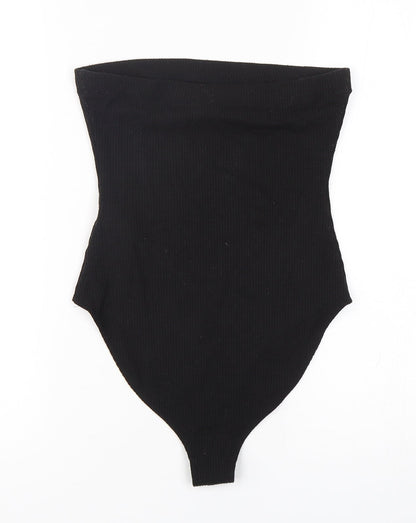 FOREVER 21 Womens Black  Polyester Bodysuit One-Piece Size S  Snap