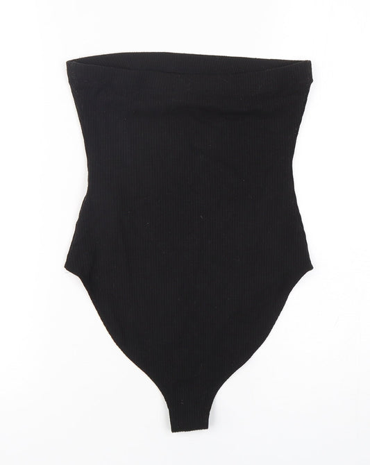 FOREVER 21 Womens Black  Polyester Bodysuit One-Piece Size S  Snap