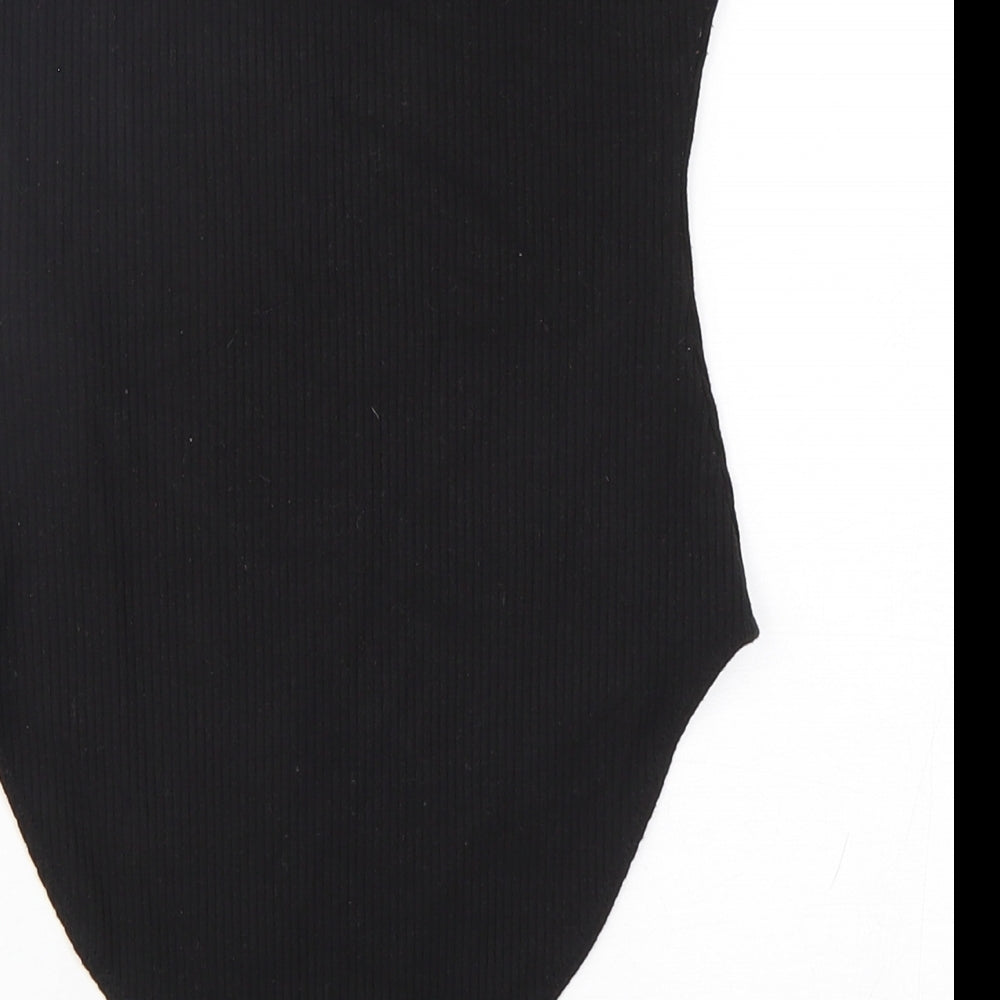 FOREVER 21 Womens Black  Polyester Bodysuit One-Piece Size S  Snap