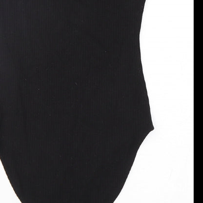 FOREVER 21 Womens Black  Polyester Bodysuit One-Piece Size S  Snap