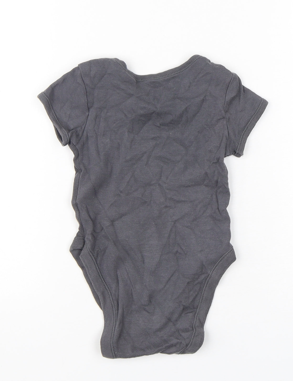 Primark Girls Grey  Cotton Babygrow One-Piece Size 6-9 Months  Snap
