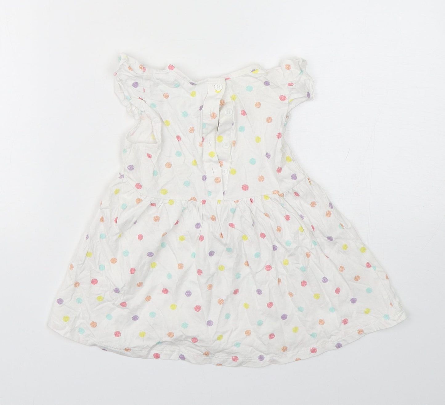 Matalan Girls Multicoloured Polka Dot Cotton A-Line  Size 9-12 Months  Round Neck Pullover
