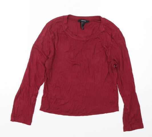 Forever 21  Womens Red  Modal Basic T-Shirt Size S Round Neck