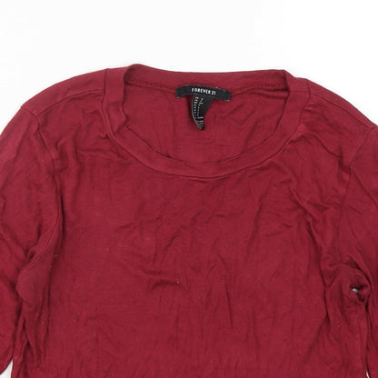 Forever 21  Womens Red  Modal Basic T-Shirt Size S Round Neck