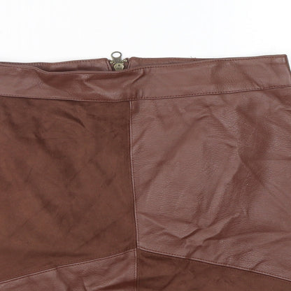 Paraphrase Womens Brown  Polyurethane Mini Skirt Size 10