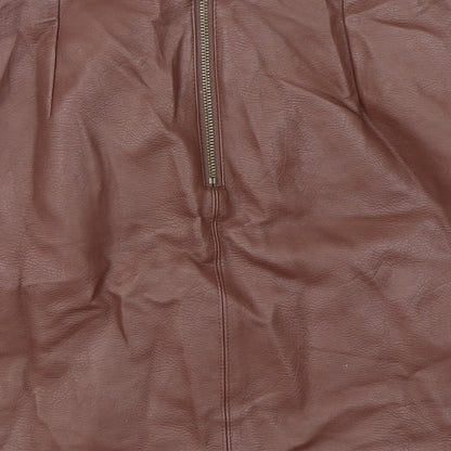 Paraphrase Womens Brown  Polyurethane Mini Skirt Size 10