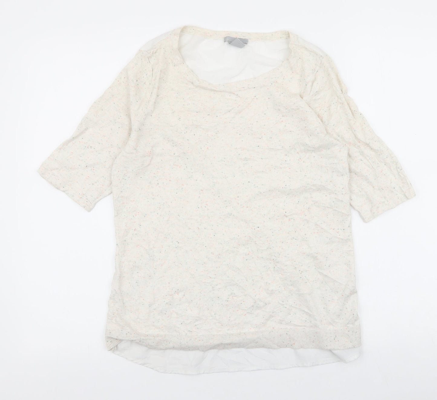 Womens UK Size M H&M Ivory Jersey Blouse