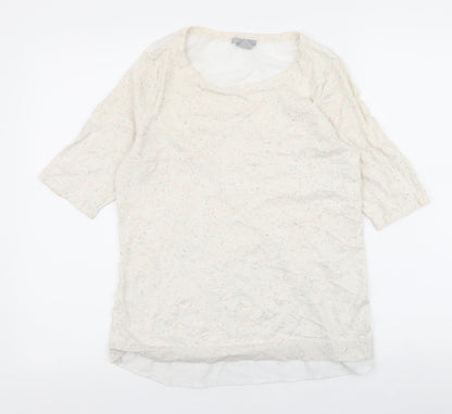 Womens UK Size M H&M Ivory Jersey Blouse