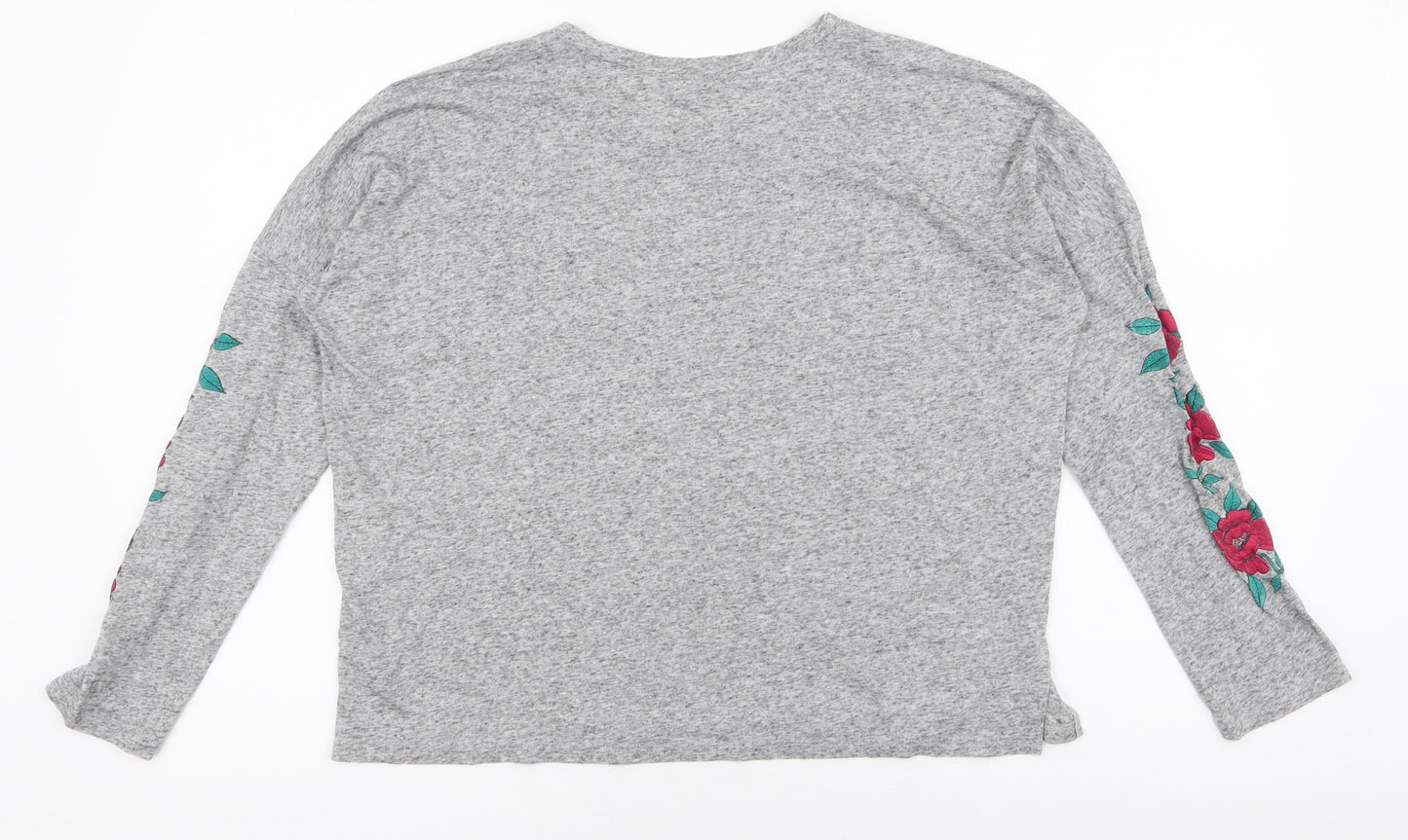 Womens UK Size 8 New Look Grey Jersey T-Shirt
