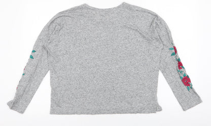 Womens UK Size 8 New Look Grey Jersey T-Shirt