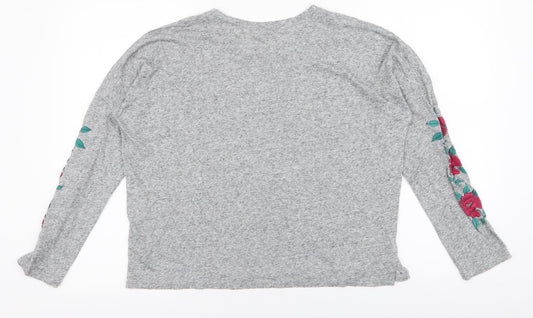 Womens UK Size 8 New Look Grey Jersey T-Shirt