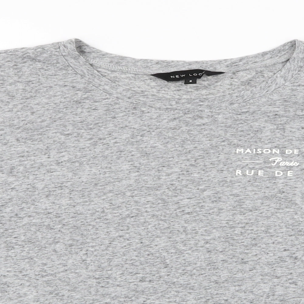 Womens UK Size 8 New Look Grey Jersey T-Shirt