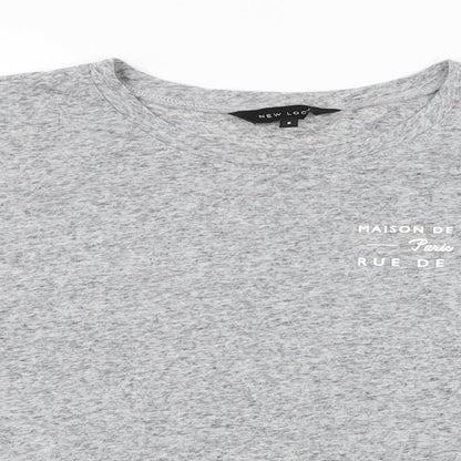 Womens UK Size 8 New Look Grey Jersey T-Shirt