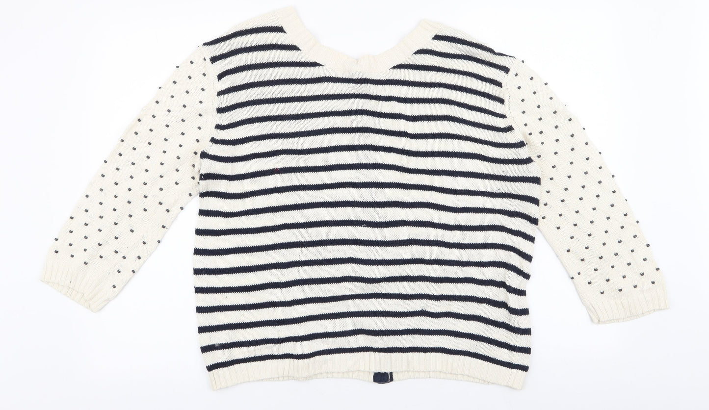 Womens UK Size XL Preworn White Pullover Jumper