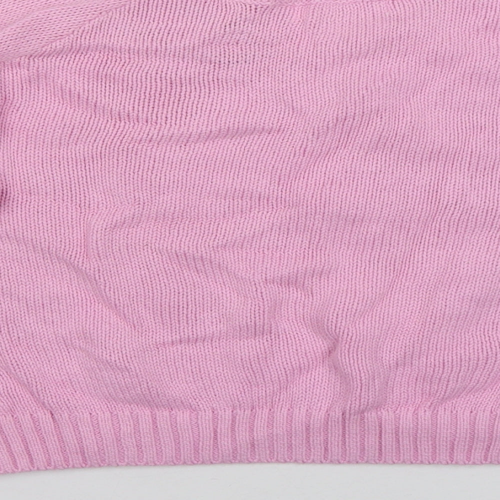 H&M Girls Pink Round Neck  Cotton Pullover Jumper Size 13-14 Years