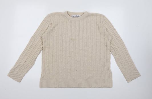 Womens UK Size L Pure & Natural Beige Pullover Jumper