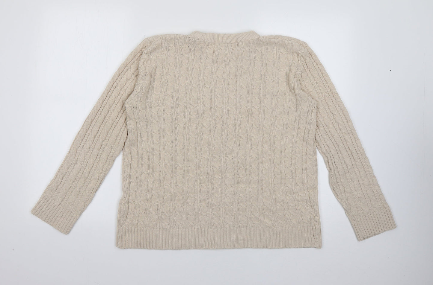 Womens UK Size L Pure & Natural Beige Pullover Jumper