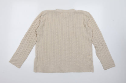Womens UK Size L Pure & Natural Beige Pullover Jumper