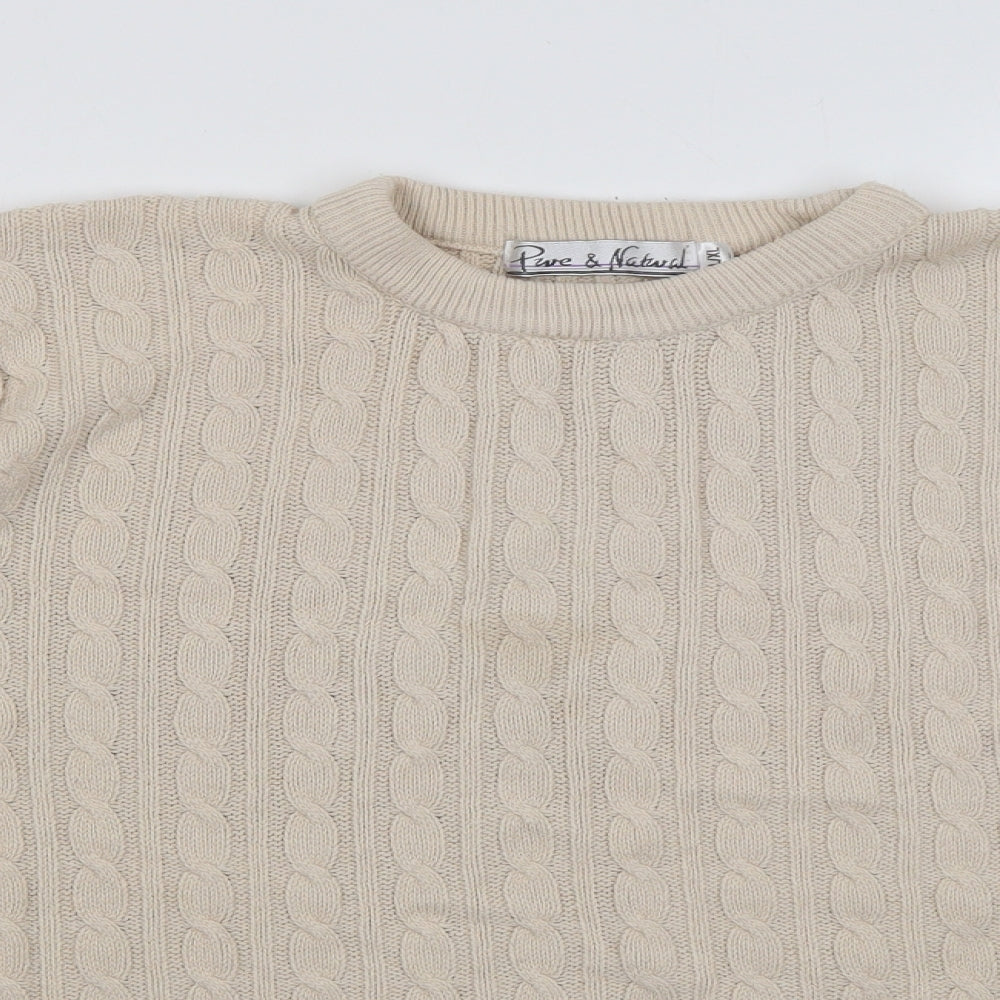 Womens UK Size L Pure & Natural Beige Pullover Jumper