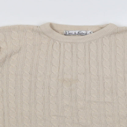 Womens UK Size L Pure & Natural Beige Pullover Jumper
