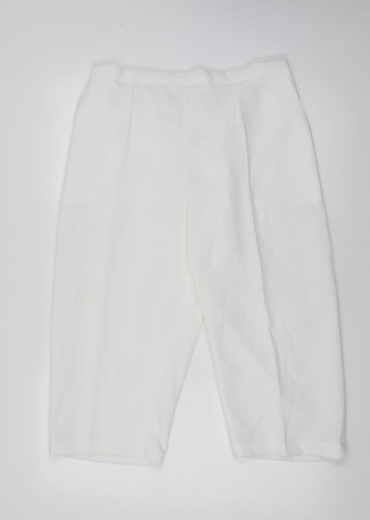 Womens UK Size 20 Preworn Regular Fit  White Trousers