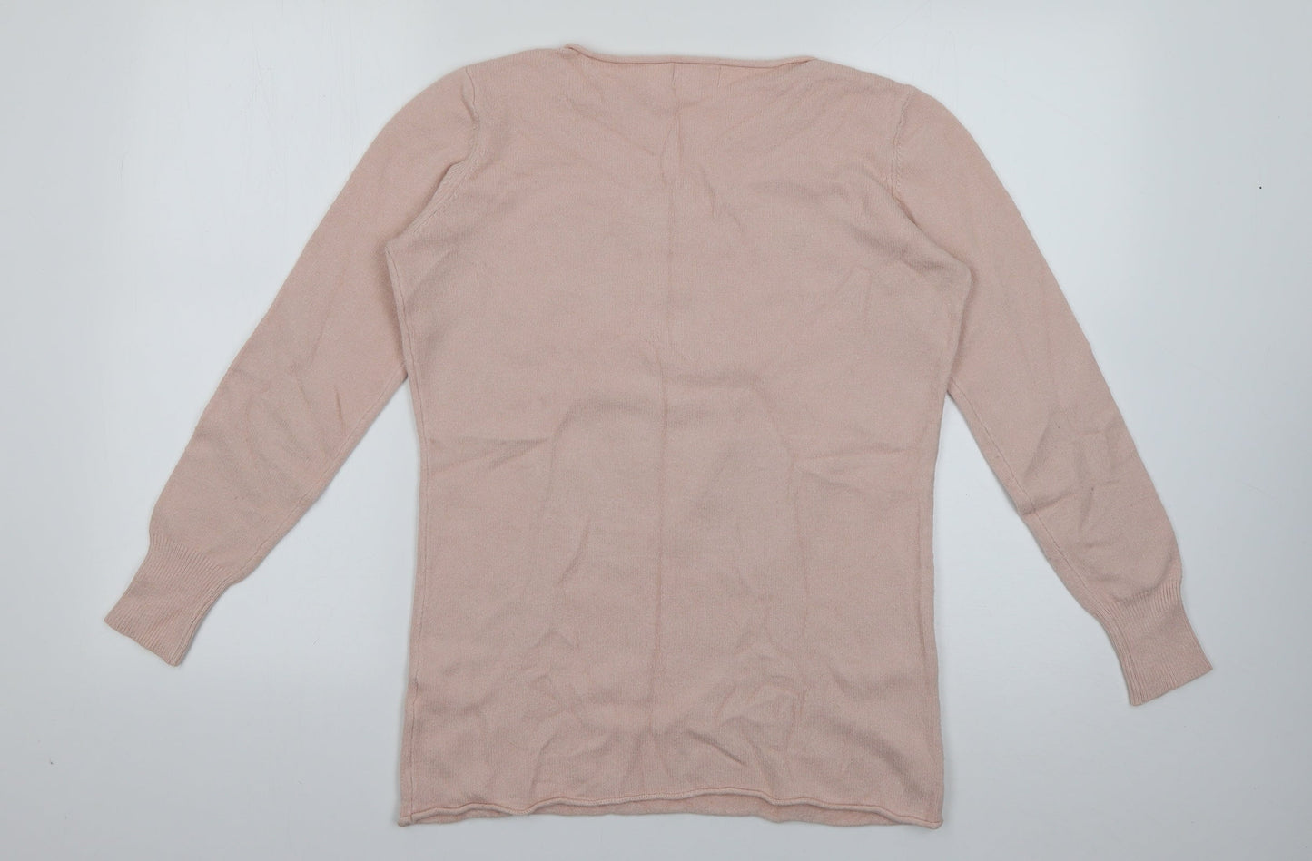 Lucy Sparks Womens Pink Round Neck  Viscose Pullover Jumper Size S