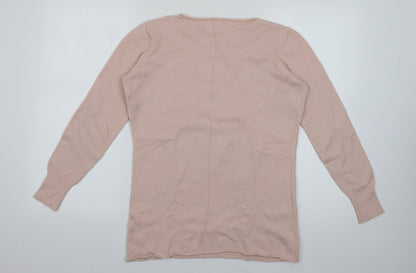 Lucy Sparks Womens Pink Round Neck  Viscose Pullover Jumper Size S