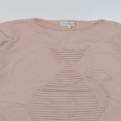 Lucy Sparks Womens Pink Round Neck  Viscose Pullover Jumper Size S