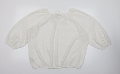 Womens UK Size 14 Marks and Spencer Ivory Basic Blouse