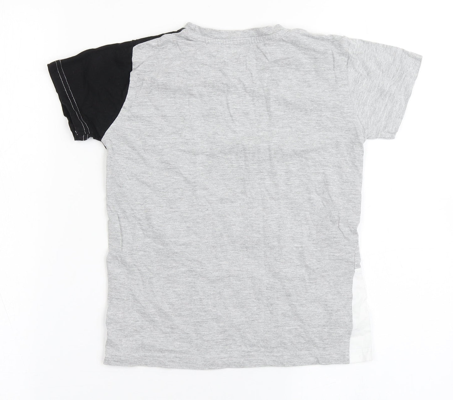 Urban Outlaws Boys Grey  Cotton Basic T-Shirt Size 7-8 Years Round Neck Pullover - Evolution