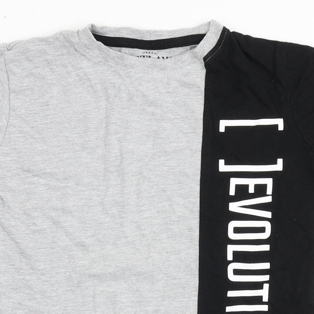 Urban Outlaws Boys Grey  Cotton Basic T-Shirt Size 7-8 Years Round Neck Pullover - Evolution